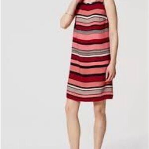 LOFT Multicolor Striped Sleeveless Mini Dress Size Medium